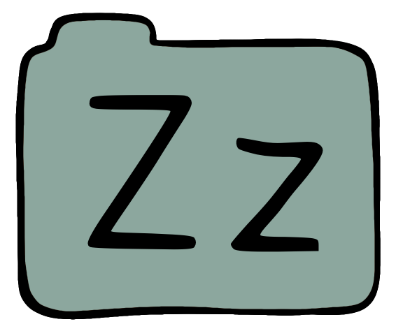 light green file folder with capital and lowercase Z on it.